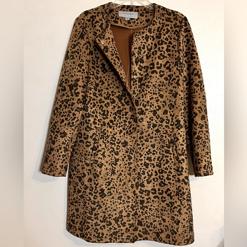 Marc New York Leopard Print Coat Size Medium